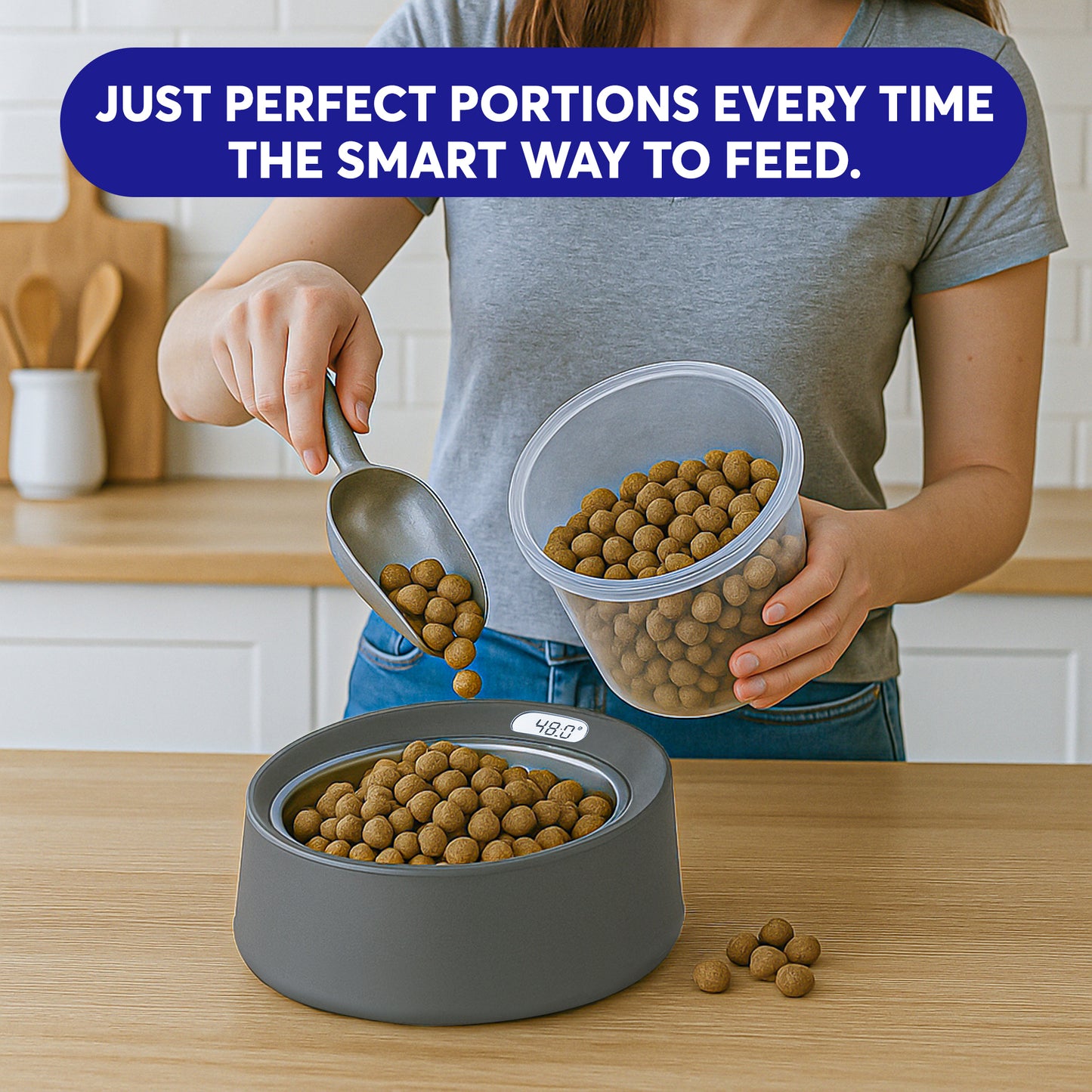 BowlScale Stainless Steel Digital Pet Feeding Bowl