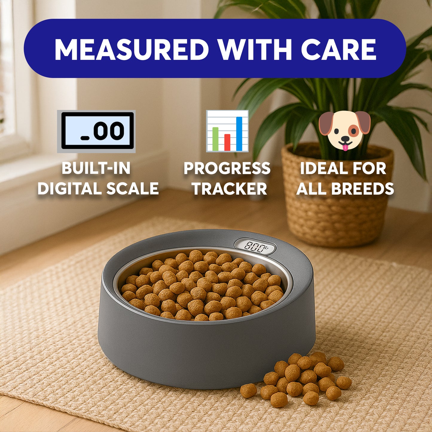 BowlScale Stainless Steel Digital Pet Feeding Bowl